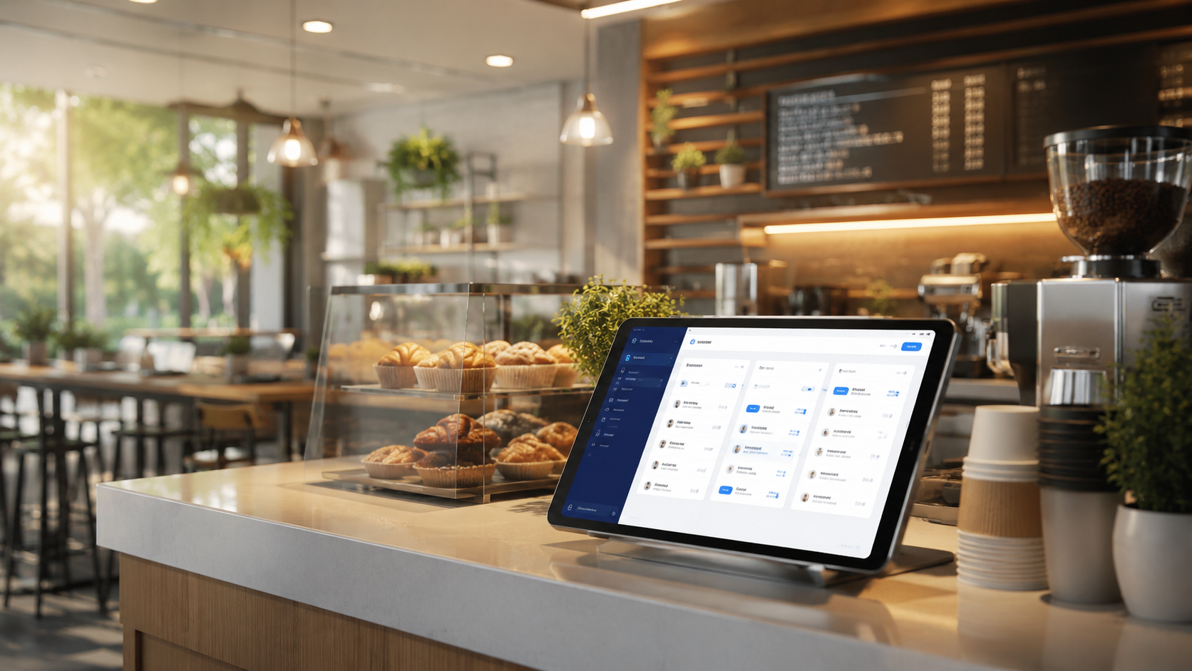 Gestión de pedidos en tablet para cafetería de servicio rápido