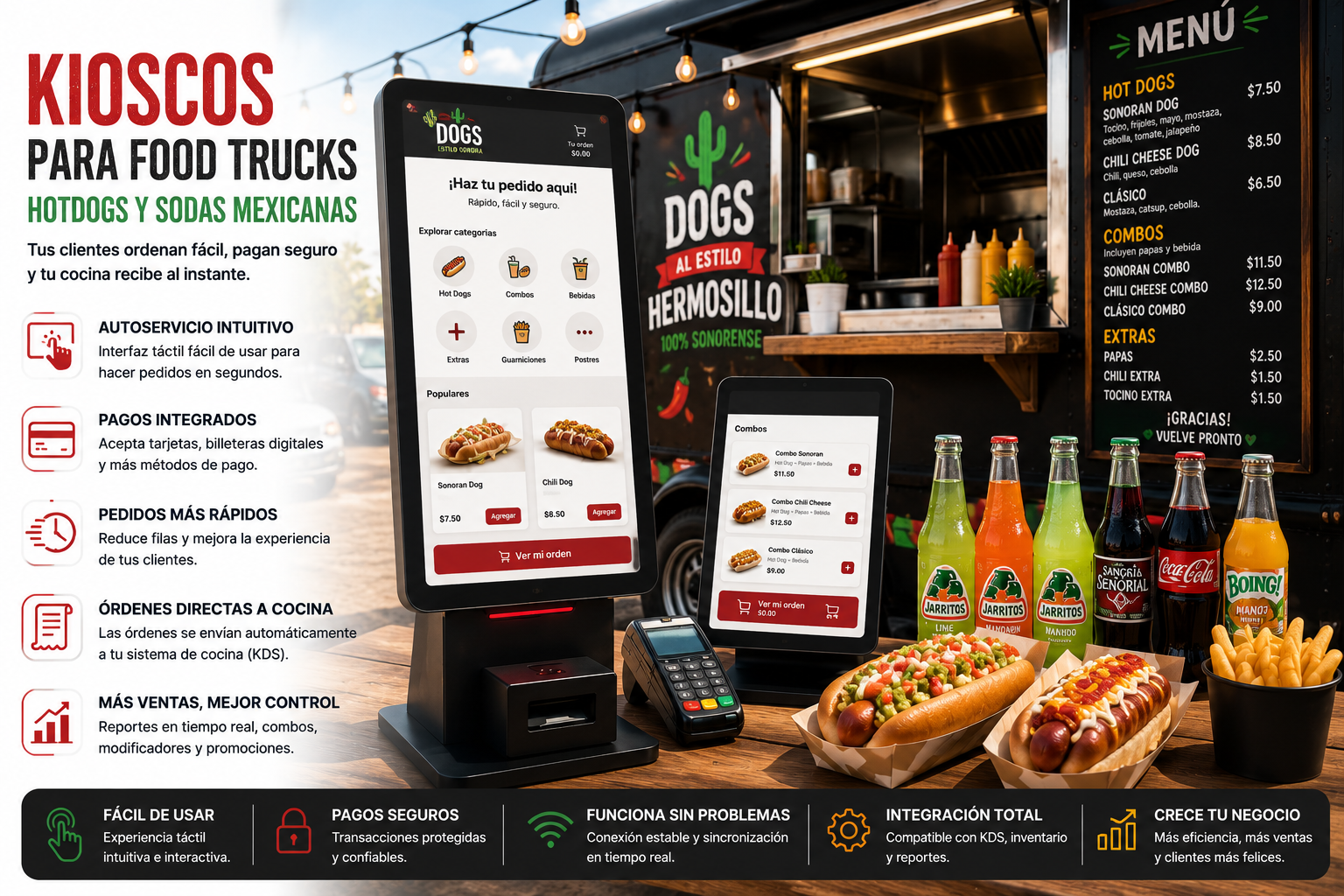 Kiosco de autoservicio para restaurantes de comida rápida
